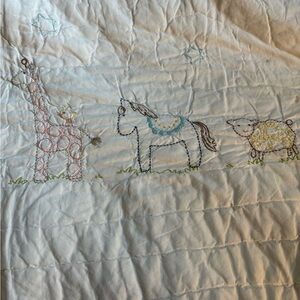 Pottery Barn Kids Embroidered Crib Quilt